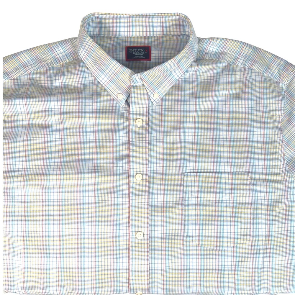 UNTUCKit Men's XXX-Large‎ Marzano Plaid Wrinkle Free Cotton Button Down Shirt